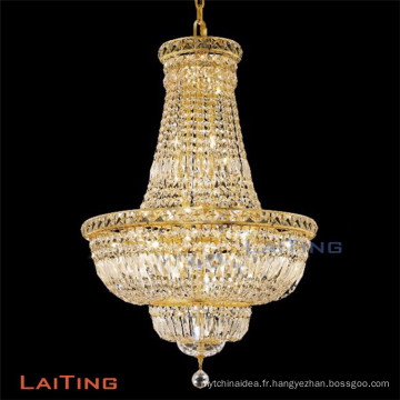 LAITING Dia 60cm or français lustre haut cristal clair pour restaurants lustre classique salon LT-71023